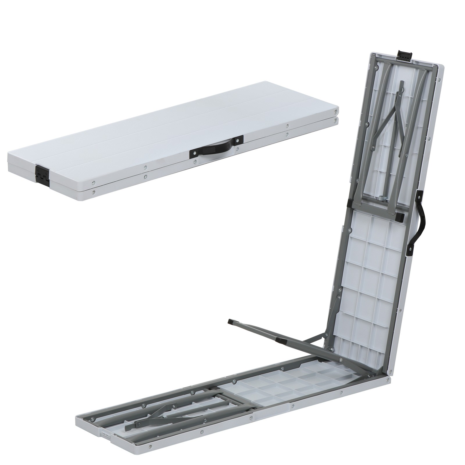 5.8FT Portable Folding Picnic Table Set with 2 Foldable Benches for Camping BBQ